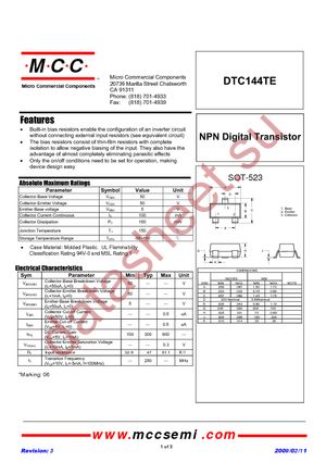 DTC144TE-TP datasheet  